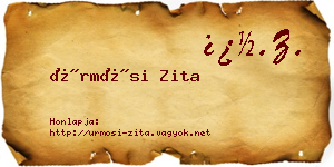 Ürmösi Zita névjegykártya